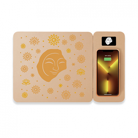 얼굴무늬 수막새 고속무선충전 마우스패드 2IN1 분리형 LED  Light GOLD CROWN #2