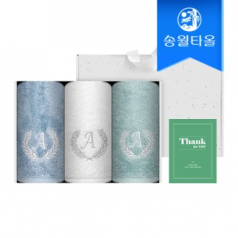 송월타올 땡큐 기프트세트(에이스170g3매+크라프트박스+스티커) 감사 답례품