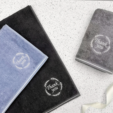 송월타올 땡큐 기프트세트(땡큐자수190g3매+크라프트박스+스티커) 감사 답례품 #3