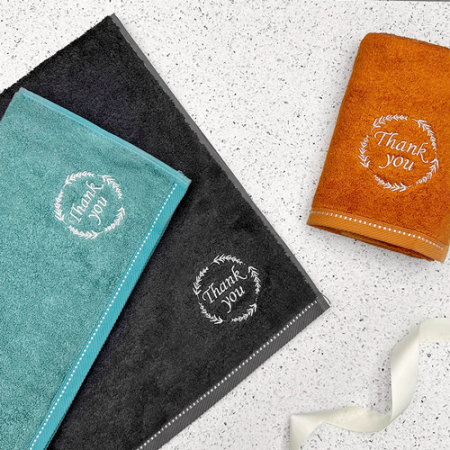 송월타올 땡큐 기프트세트(땡큐자수200g3매+크라프트박스+스티커) 감사 답례품 #3