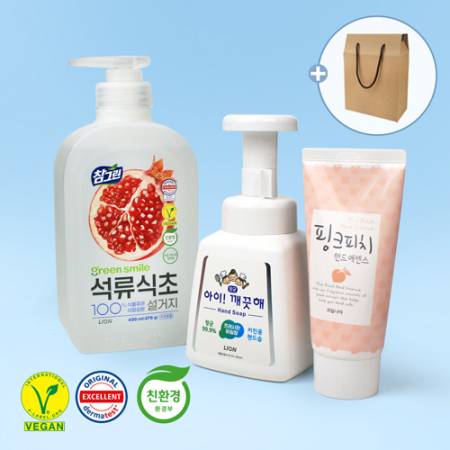 참그린 친환경 프리미업 석류 주방세제 450ml 키친솝 핸드워시 3종세트 #2