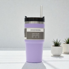 보온보냉 빨대 텀블러 600ml 퍼플