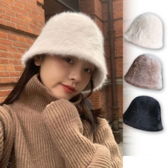 몽글 퍼 벙거지모자 버킷햇 방한모자