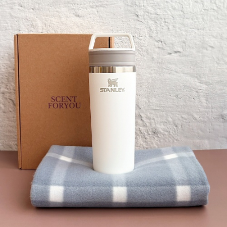 센트포유 스탠리 카페투고 트래블머그473+패턴담요세트 #2