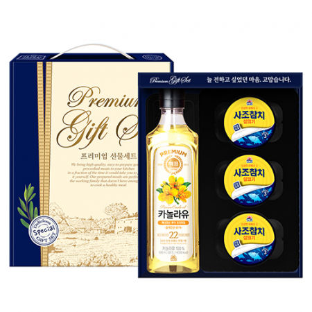 프리미엄 선물세트 기쁨3-1호(해표카놀라유500mlx1병+사조참치85gx3캔) #2