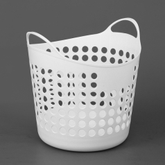 화이트 대용량 빨래바구니 (42×40cm)