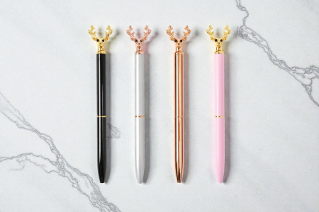 프리미엄 사슴 오브제 유성볼펜 4컬러 #3