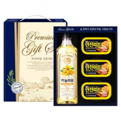 프리미엄 선물세트 기쁨1-1호(해표카놀라유500mlx1병+롯데런천미트120gx3캔)