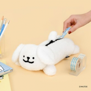 몰티즈 부클 인형 필통