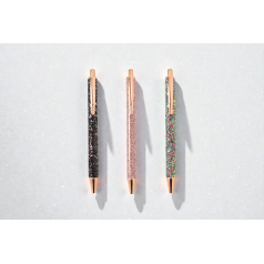 글리터 유성 메탈 볼펜 로즈골드 3컬러