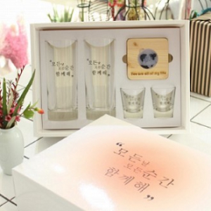 유리컵잔받침 선물세트