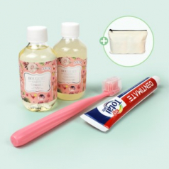 부케가르니 샴푸+바디워시+미세모 칫솔+덴티메이트 치약+지퍼파우치