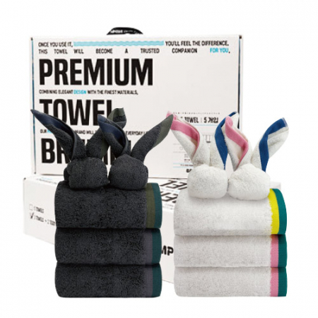 [3Towel+2HandTowel] 브룸피 뱀부 프리미엄 타올 40수 200g 기프트 세트 #2