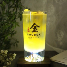 칵테일잔 무지개잔 한라산모양 하이볼 카페 오로라유리잔