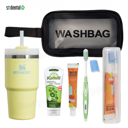 스탠리 퀜처591ml 빨대 텀블러 세트2호 세면백 소프트캡칫솔치약 카밀100ml(쇼핑백포함) #3