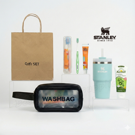 스탠리 퀜처591ml 빨대 텀블러 세트2호 세면백 소프트캡칫솔치약 카밀100ml(쇼핑백포함) #4
