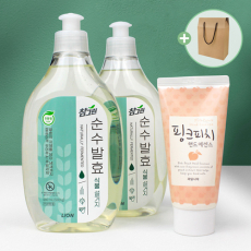 참그린 식물 주방세제 500g 2개+과일나라 핸드크림 + 끈케이스