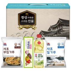 사조 정성 가득한 고귀한 선물 4종 (부침가루+밀가루+콩기름+위생장갑)