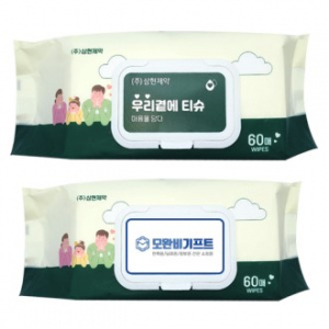 우리곁에 엠보싱 물티슈 대형 1팩(60매입) 캡형