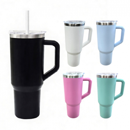 스텐 대용량 빨대 손잡이 텀블러 #3
