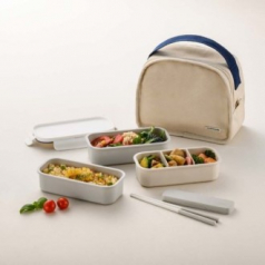 락앤락 데일리 코튼 도시락 세트 직사각 3단