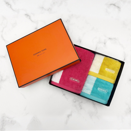 송월타월 컬러웨이 오렌지박스세트(세면1+핸드2)+쇼핑백 #3