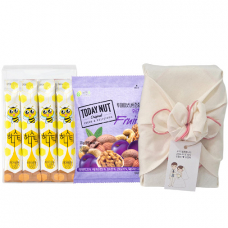 허니스틱 꿀스틱 넛트한줌 돌잔치 결혼식  조문 답례품 보자기포장 선물세트 #2