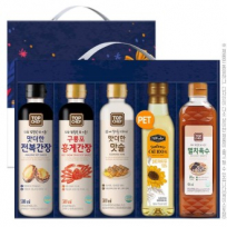 명절선물세트 정성나눔5종세트(전복간장/홍게간장/맛술/해바라기유/멸치육수) / 박스단위 무료배송