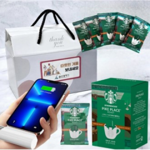 스타벅스 드립백 커피 5p+도킹 보조배터리 5000mAh