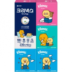 크리넥스 각티슈 사각티슈 디럭스 미니 카카오 230매*6입(비닐번들)