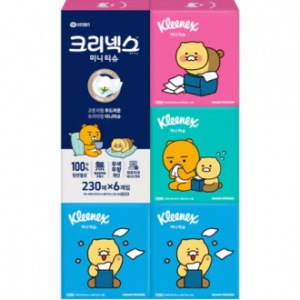 크리넥스 각티슈 사각티슈 디럭스 미니 카카오 230매*6입(비닐번들)