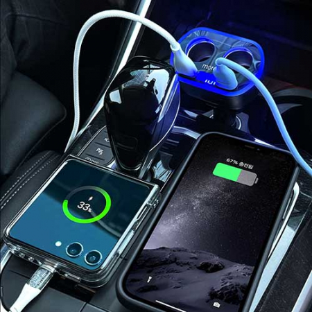 모락 네다 D4 시거잭 2소켓 USB 2포트 차량용 고속 충전기 #3