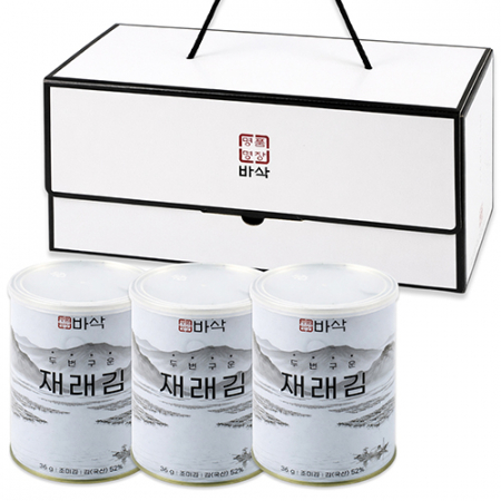 명품명장 바삭 두번구운 재래김세트(캔김)3캔 #2