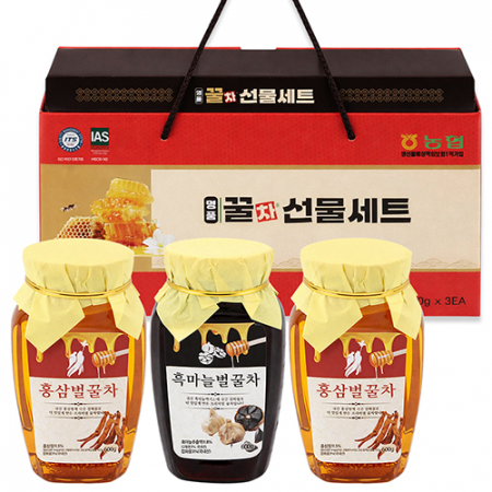 명품 꿀차선물세트 (홍삼벌꿀차1P+흑마늘벌꿀차2P) #2