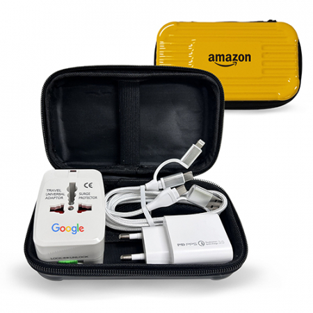 [여행필수템] 팝폰 CS59 기프트 세트 (20W PD고속충전기 + 2in1 일체형 케이블 + 해외변환어댑터 + 하드 파우치) #3