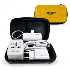 [여행필수템] 팝폰 CS58-1 기프트 세트 (20W 고속충전기 + 멀티케이블 + 여행용 어댑터 + 보조배터리 + 하드 파우치)