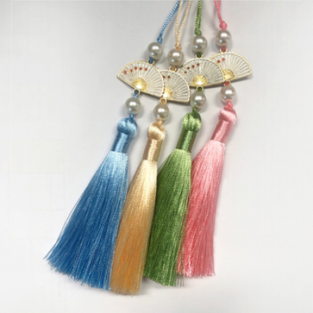 진주장식 부채 노리개 Z2609 #3