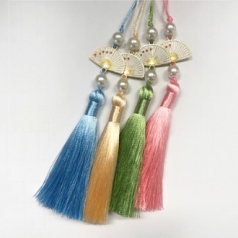 진주장식 부채 노리개 Z2609