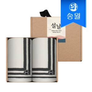 송월타월 명절 설날 새해 신년  핸드타올 크라프트세트(스퀘어고리2p+스티커)
