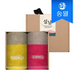 송월타월 명절 설날 새해 신년  핸드타올 크라프트세트(컬러웨이고리2p+스티커)