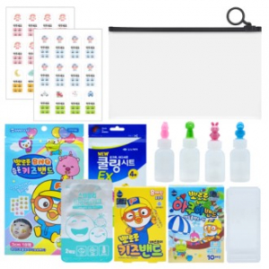 지퍼형 파우치+키즈 구급키트 7종 휴대용 어린이집 구급 파우치