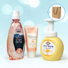 LG생활건강 핑크솔트 가글 + 아이깨끗해 + 과일나라 핸드크림