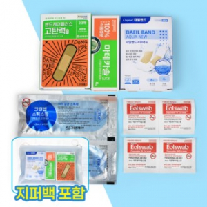 대일밴드 방수밴드 혼합12매 + 동국제약 고탄력밴드 + 마데카솔 연고 9종