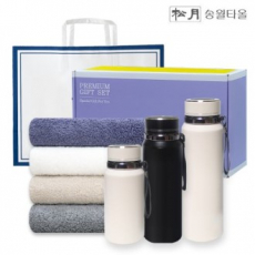 송월 프리미엄 선물 세트 (호텔40수 테일러 1P + 프리미엄온도텀블러 600ml)