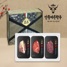 [안동바른한우] 1등급 한우구이혼합 실속 선물세트7호 600g[면세]