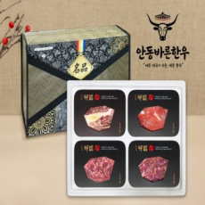 [안동바른한우] 1등급 한우 구이혼합 선물세트4호 1.2kg[면세]
