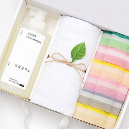 생활공작소 주방세제 1p + 150g 타올 1p + 꽃수세미 6p 선물세트 #2