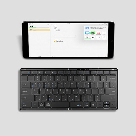 inote 아이노트 멀티 페어링 접이식 블루투스 키보드 X-Folding XK807B #3