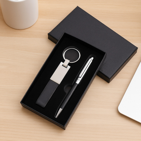고급 가죽 키링 메탈키링 볼펜세트 홍보용 열쇠고리 #3