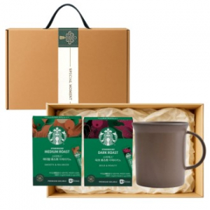 에라토 마르 도자기 머그 400ml + 스타벅스 커피스틱(10개입) 2P 고급띠지 손잡이 기프트박스 선물세트